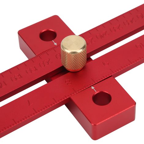 Anreißlineal für Holzbearbeitung, Anreißlineal aus Aluminiumlegierung, T-Lineal für Holzbearbeitung, Lochanreißlineal, Holzbearbeitungswerkzeuge 0–270 mm (1/5)
