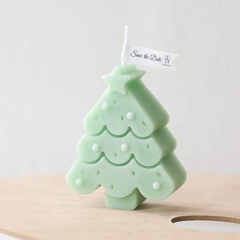Bougie Arbre de Noël Aromathérapie - Décoration de Table Festive, Idée Cadeau Écologique et Artisanat (1/5)