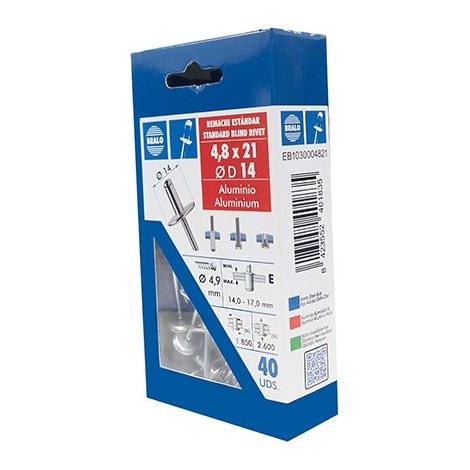 RIVETTO A/ LARGO C/40 U. - 4,8X21 MM