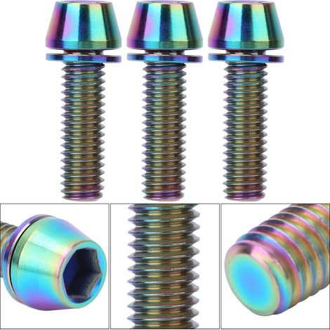 3PCS Vis en Titane Colorées pour Réglage de Potence et Disques de Frein Vélo M6x20mm - Fixations Résistantes (1/5)