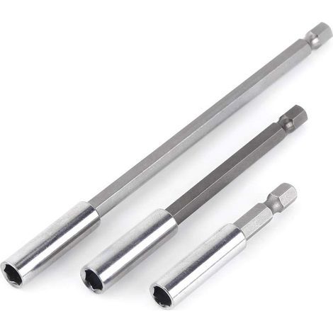 3-teilige magnetische Verlängerungsstange für elektrische Bohrer, Sechskantbit, magnetischer Bohrerverlängerungshalter, 1/4"-Sechskantbit, Länge 75/100/150 mm (1/5)