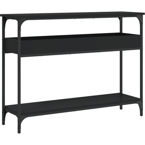 Maison Exclusive - Table console avec étagère noir 100x29x75 cm bois d'ingénierie (1/5)