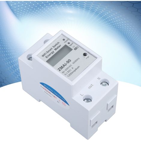 Einphasiger WLAN-Stromzähler mit App zur Fernsteuerung und Verbrauchsüberwachung, 110–230 V, kompaktes ABS-Gehäuse inklusive 4 dekorativer Abdeckungen (1/5)