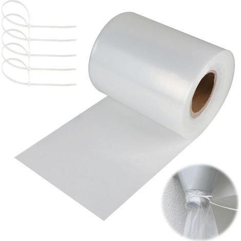 75M Rinnenrohrrolle transparent für Ø125mm Drainagerohre in PE-Folie, Regenrohr Dachrinne Ersatz Provisorium, temporäres Fallrohr inkl. 5 Kabelbinder (1/4)
