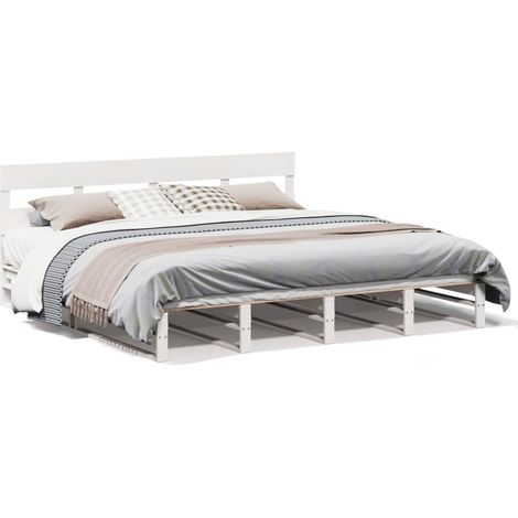 Maison Exclusive - Giroletto senza Materasso Bianco 200x200 cm Legno Massello Pino