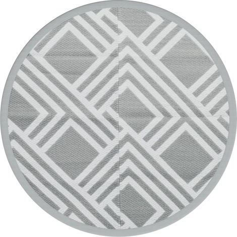 Maison Exclusive - Outdoor-Teppich ARAKIL Grau Ø160 cm PP (1/5)