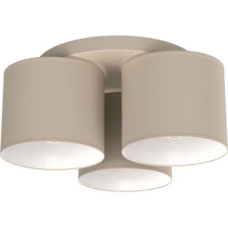 Plafonnier minimaliste beige 3xE27 15W Arden en tissu Luminex (1/2)