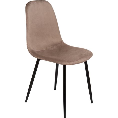 Dmora - Sedia Pismo, Poltrona rivestita in velluto, Sedia da pranzo imbottita, Seduta per riunioni, 45x56h87 cm, Grigio, con imballo rinforzato