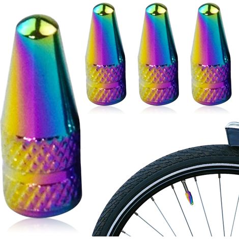 Lot de 4 bouchons de valve français pour vélo, bouchons de valve en aluminium, protections de valve pour chambres à air de pneus de vélo, bouchons de valve pour pneus de vélo (1/5)