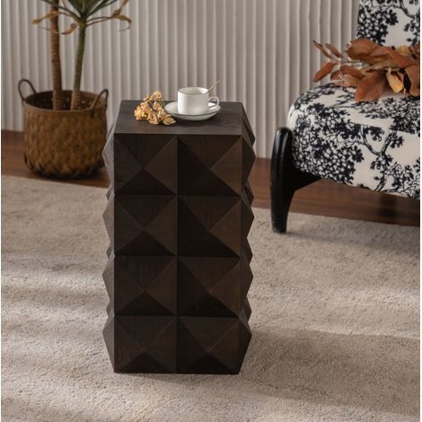 Mesa auxiliar retro madera maciza para salón sin montaje OKMYHOME (1/5)