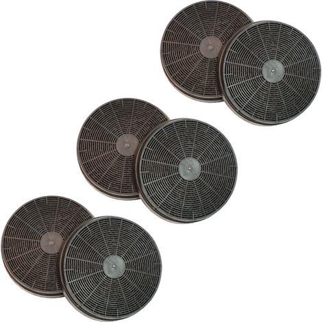 Ersatzteil - Set sechs Kohlefiltern 175X34 mm -  - BRANDT, FAR, SAUTER, SIGNATURE, ROSIERES, DE DIETRICH, AYA, CANDY, CONTINENTAL EDISON, VALBERG, CURTISS, PROLINE, AMICA, OCEANIC