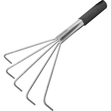 Râteau à main pour le jardinage, manche robuste en acier