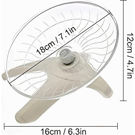 Jouet pour Petits Animaux Roue, Rouepour Hamsters, Roue d'exercice pour Hamster, Roue d'exercice Silencieuse pour Hamster, Rongeurs Roue de Course pour Rongeurs et Petit Animal(Blanc) (1/4)