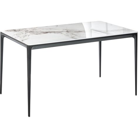 Esstisch JOLLEIN Weißer Marmor 140 cm 80 cm Glas