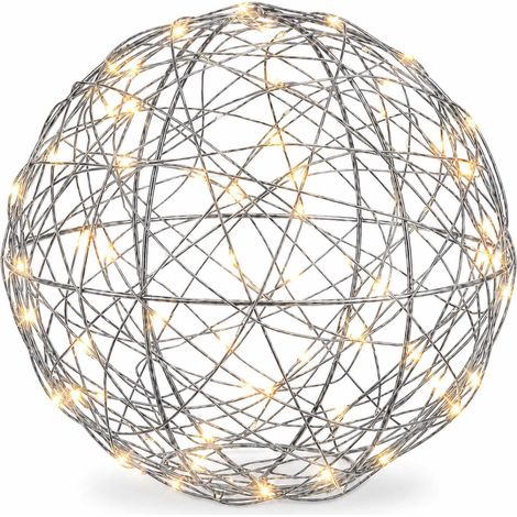 20 cm Silver LED Decorative Light Globe (1/5)