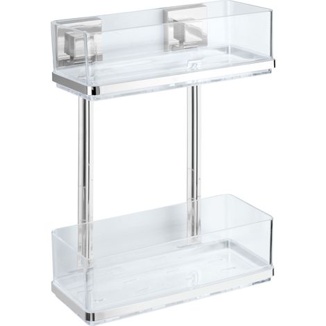 Étagère de salle de bain rectangulaire QUADRO, Vacuum-Loc, pour douche, 2 niveaux, WENKO (1/5)