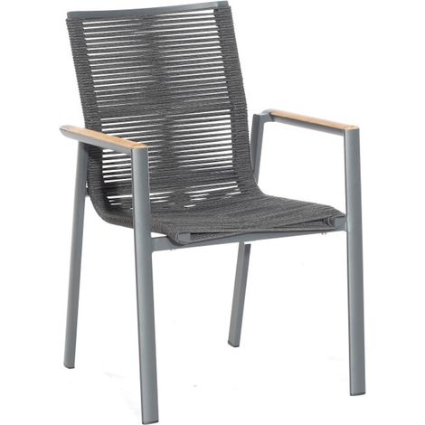 Sonnenpartner FLOW Stapelsessel Gartenstuhl Lounge-Stuhl Gartensessel mit Teakholz (1/3)