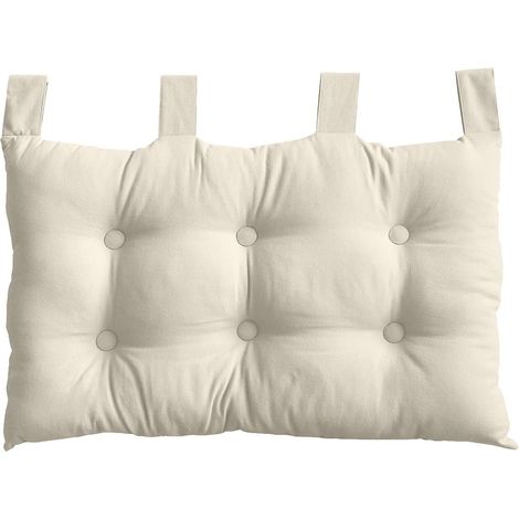 Coussin Tête de Lit Uni "Panama" 70cm Écru