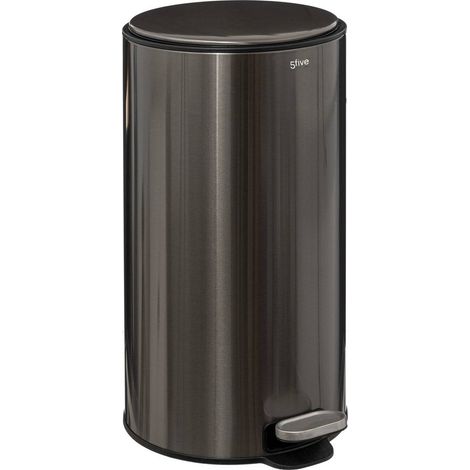 Cestino metallico delta 30l in acciaio inox nero - 5five
