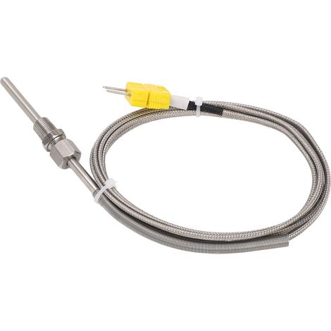Thermocouple de type K avec connecteur mâle jaune, tête réglable 80 mm 1/8 NPT, capteur de température à thermocouple 2M, isolation céramique. (1/5)