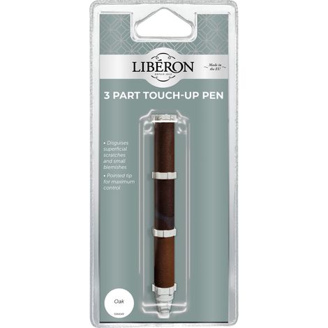 Liberon 126912 3-Part Touch-Up Pen for Oak Wood Repair and Finishing