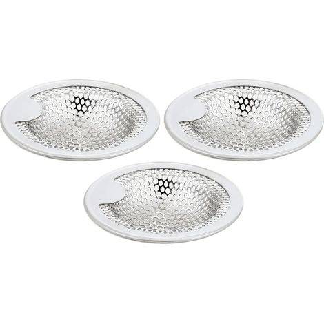 Colador de fregadero, colador de desagüe de fregadero de acero inoxidable, seguro para lavavajillas, 3 piezas, pequeño (1/5)