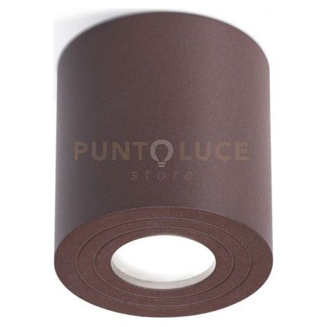 GES1075- PLAFONIERA ALLUMINIO MARRONE TONDA 1 LUCE ATTACCO GU10 D.9CM