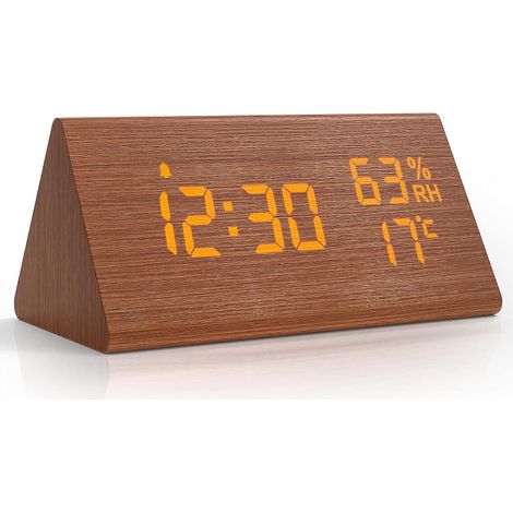 Réveil simple, intelligent, à commande vocale, silencieux, avec affichage LED, objet de décoration, alimentation USB (1/4)
