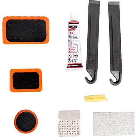 Kit Riparazione per Pneumatici Bicicletta Riparazione Camera d'Aria Bici Moto Veicoli con Pneumatici in Gomma Kit da 12 Pezzi (1/3)