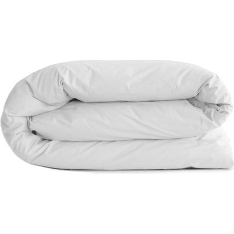 Housse de couette uni percale de coton MANOIR 200x200 cm (1/5)
