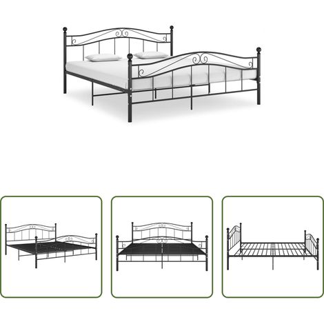 Metallbett - Bett Schwarz Metall 140x200 cm (1/5)