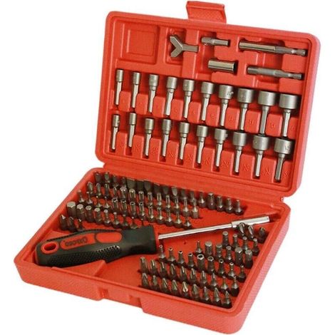 Kit Cacciavite 122 Inserti Giravite Con Prolunga Adattatore Torx Stella Taglio