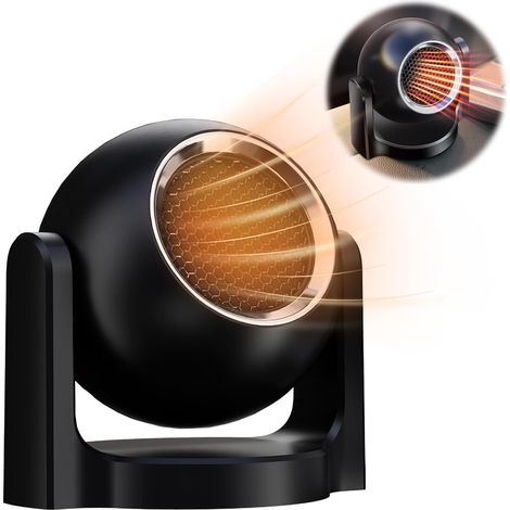 CSPARKV Chauffage de voiture, 12 V, 120 W, 2 en 1, chauffage et ventilateur de refroidissement, portable, avec prise allume-cigare, rotatif à 360 °, désembuage de pare-brise (1/4)