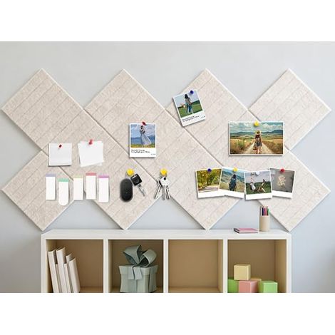 Felt Noticeboard Large Notice Board, Self Adhesive 1cm Thick 120 x 90 cm for Office, Home Office and Kids Room, Light Camel (1/5)