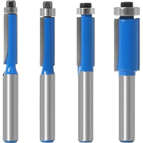 4Pcs Fraise Copier 8 MM Outils de Fraisage de Menuiserie Bricolage de Coupe avec Roulement Supérieur, Queue Garniture Affleurante Routeur (1/5)