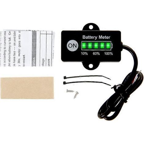 Indicateur de capacité de batterie 12 V 24 V, testeur de batterie Li-ion/plomb-acide, voltmètre (1/4)