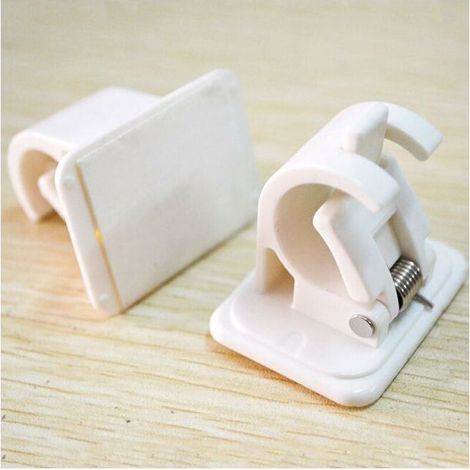 Pack of 8 Adhesive Curtain Rod Holder Brackets Pole, Drapery Hook Cases Curtain Pole Wall Brackets & Fixings Rod Holder (1/5)