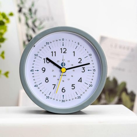 Reloj despertador para dormitorio, reloj despertador de plástico, reloj de escritorio para decoración del hogar de estudiantes O( ) (1/4)