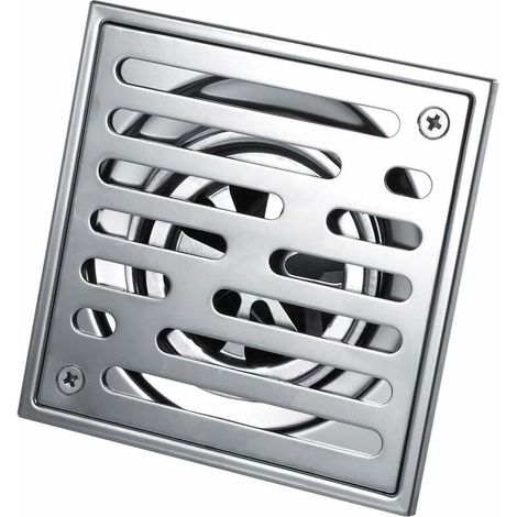Desagüe de ducha cuadrado de acero inoxidable, desagüe de suelo cuadrado, antiolores para baño, calibre grande (110 x 110/150 x 150 mm) (1/4)