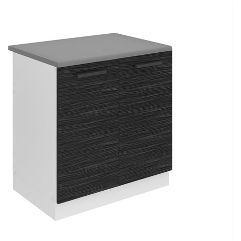 BELINI Meuble Cuisine Bas avec Plan de Travail SDZ I Meubles de Cuisine - Taille: 51,6 x 80 x 85 cm I Meuble sous Evier - 2 Portes I Couleur : ébène Royal