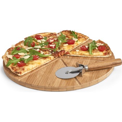 Accessorio cucina Zeller set tagliere bambù 32 cm diametro (1/5)