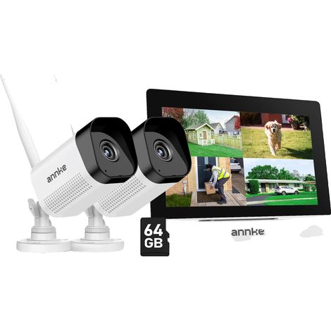 Cámara de seguridad, resolución de 3 MP, audio bidireccional, I71GK, 2 tarjetas SD de 64 GB (1/2)