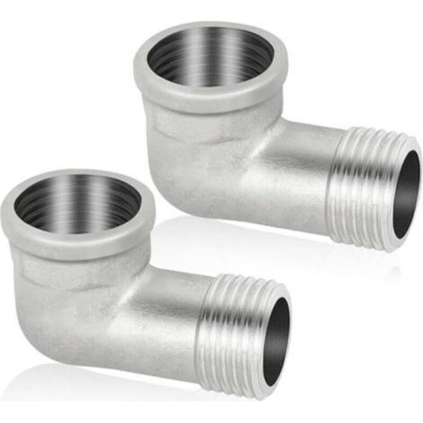 2 Stück 304 Edelstahl 90°-Winkelverschraubungen – DN15 – 1/2 Zoll IG/AG 90°-Winkelstück – Innengewinde x Außengewinde – Sanitär-Edelstahl (1/5)