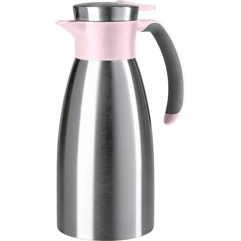 Emsa Soft Grip N4120300 - Thermos da 1 litro, in acciaio inox, 12 ore di freddo, a prova di perdite, impugnatura antiscivolo, colore rosa cipria (1/4)