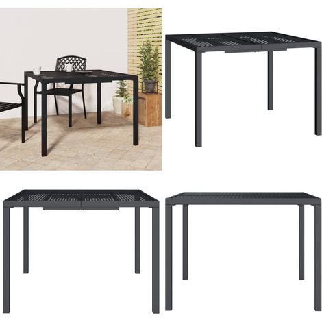 Gartentisch Anthrazit 100x100x72 cm Stahl - Gartentisch - Esstisch - Außenbereich - Terrassenmöbeln - Balkonmöbel - Home & Living (1/5)