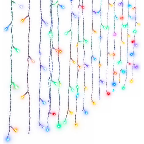 Ghirlanda LED 220V 3M a tenda 16 pendenti 320led IP44 Multicolor