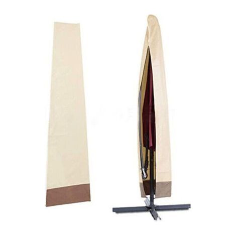 Waterproof 600D Oxford Protective Cover for Anti-UV Garden Parasol with Storage Bag Coffee Beige (1/4)