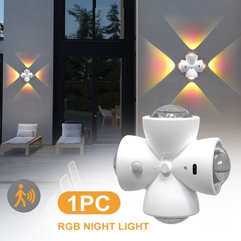 1/2 lampe de nuit LED rechargeable avec détecteur de mouvement, classe de protection IP44, 3 effets lumineux, rotation magnétique à 360° [DB] (1/5)