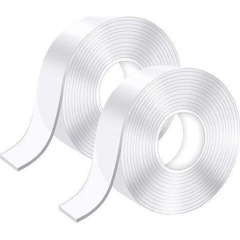 6M Ruban Adhésif Double Face Extra Fort, Transparent Lavable Fin Nano Tape, Amovible Traceless Bande Antidérapant, Réutilisable Double-Face Gel pour Tapis, Maison ou Bureau (1/5)