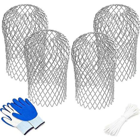 Lot de 4 protège-gouttières améliorés, filtre de gouttière extensible en aluminium robuste, grille anti-feuilles pour descente de gouttière (1/4)